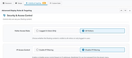 Display Rules Panel - Click to expand
